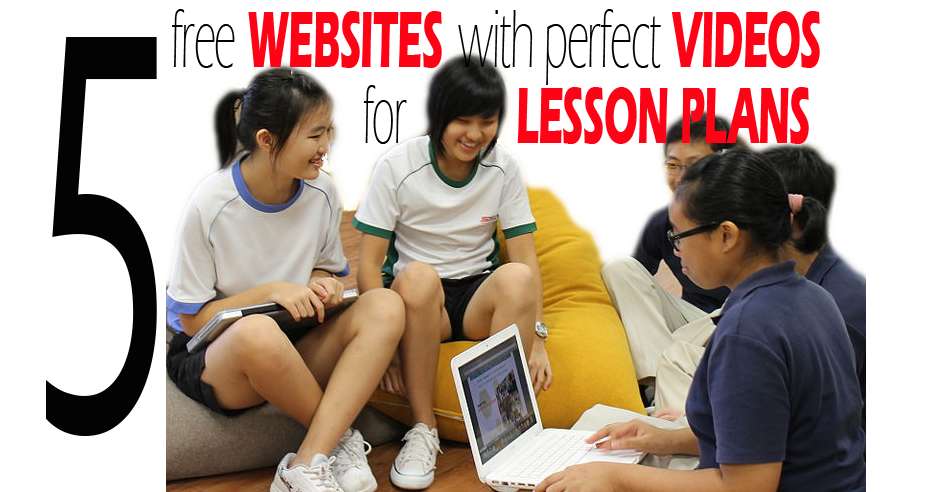 Students studying English video lessons